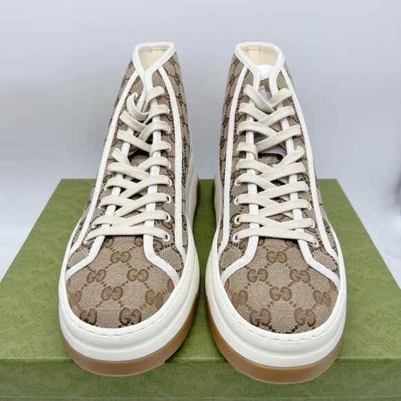 Gucci TENNIS 1977 TRECK HIGH GG JACQUARD SNEAKER Interlocking Mens UK 11 US 11.5 - Picture 7 of 16